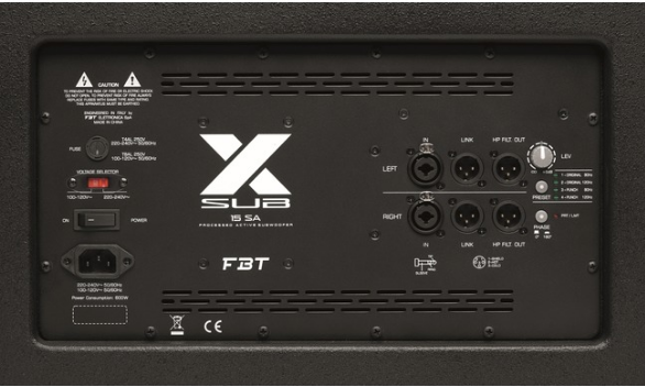 FBT X-Sub 15SA 1200W Processed Active Subwoofer - Image 2